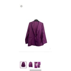 Women’s Purple Polyester Blazer with Gold Button Size Large New